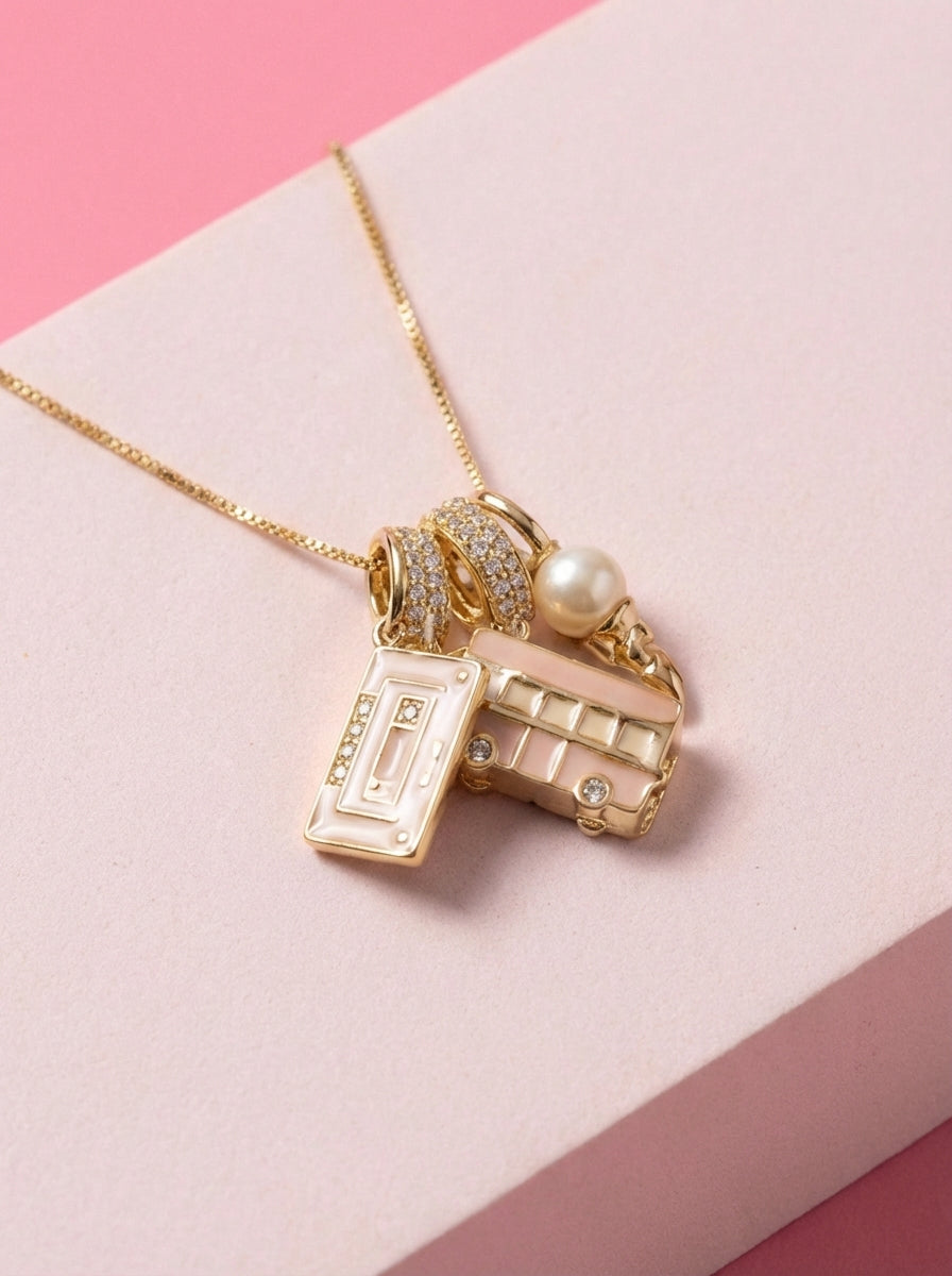 The Golden Cluster Necklace 3 Charms set
